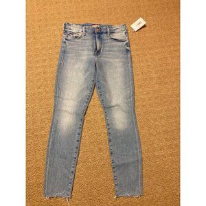 Mother Jeans 29 High Waisted Looker Ankle Fray Au Revoir Wash